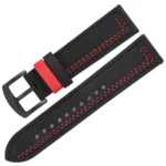 BLACK & RED LEATHER STRAP