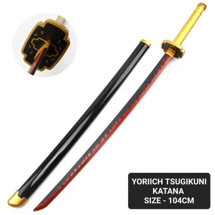 Demon Slayer Yoriichi Tsugikuni iconic Cosplay Replica Premium Life Size Wooden Katana [104 CM] || DEMON SLAYER - Image 3