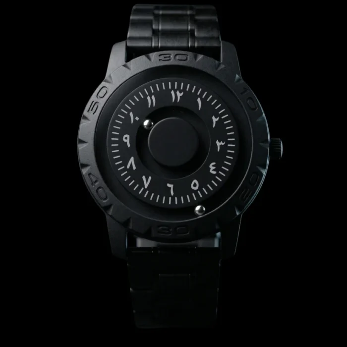 Magneto Metal Arabic Black Watch - Image 3