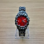 Crimson Eclipse – Gothic Red Dial Metal Watch - Image 3