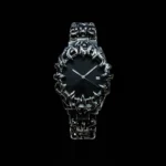 Crimson Eclipse – Gothic Raven Black Dial Metal Watch