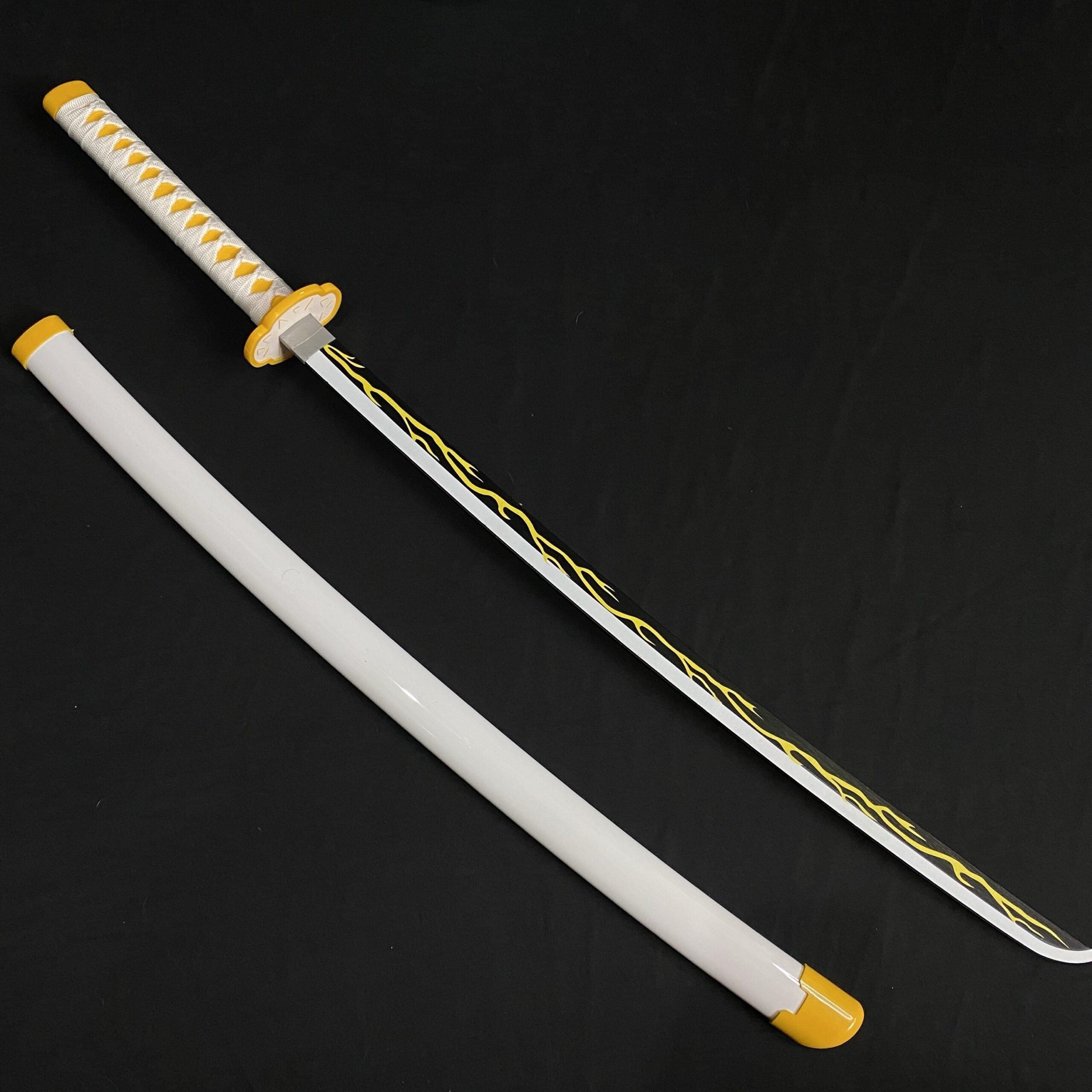 Demon Slayer Zenitsu Agatsuma Cosplay Replica Premium Life Size Wooden Katana [104 CM] || DEMON SLAYER - Image 1