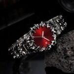 Crimson Eclipse – Gothic Red Dial Metal Watch