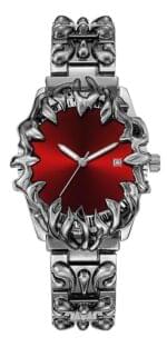 Crimson Eclipse – Gothic Red Dial Metal Watch - Image 3